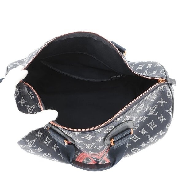 LOUIS VUITTON Speedy Bandouliere Size 40 Monogram Ink Navy M43697 - Picture 16 of 16